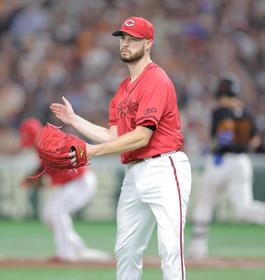 広島の先発・ハッチが６回４安打２失点の好投も援護なく来日初勝利ならず　萩尾に痛恨逆転２ラン被弾