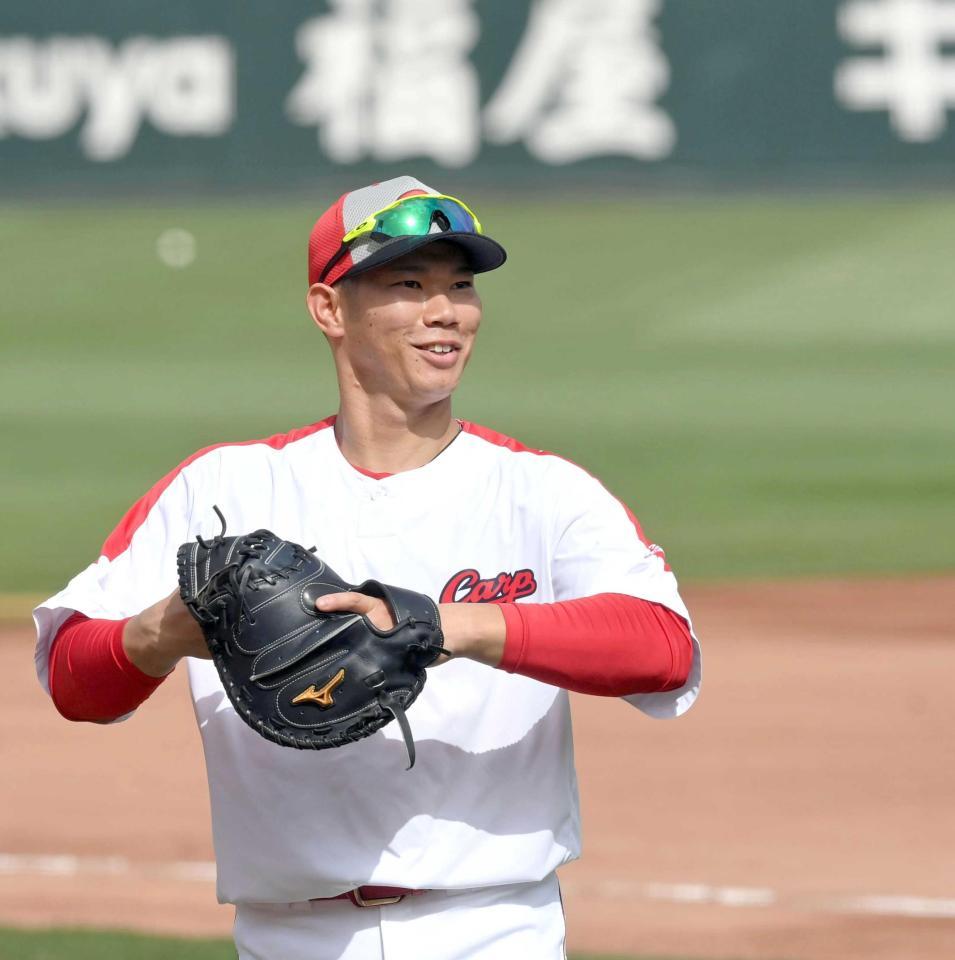 　好相性の神宮での試合に闘志を燃やす坂倉