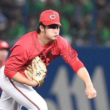 　７回１失点の力投で４勝目を手にした床田（撮影・市尻達拡）