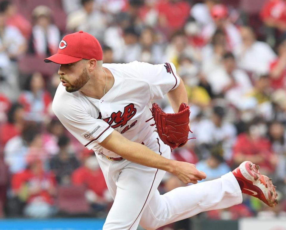 　５回１失点と粘りの投球をしたハッチ（撮影・市尻達拡）