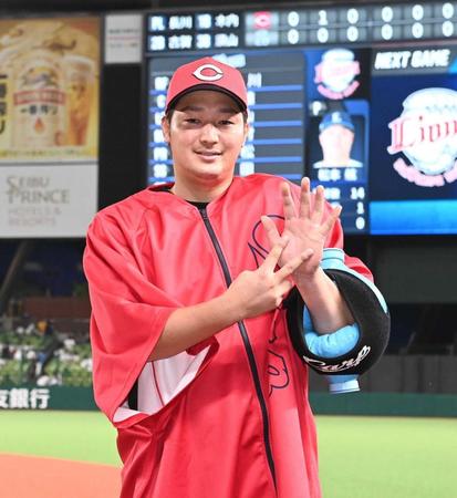 広島・床田がハーラートップタイ７勝目！　レオ狩りで首位快走じゃ　自身２度目月間ＭＶＰ自らお祝い