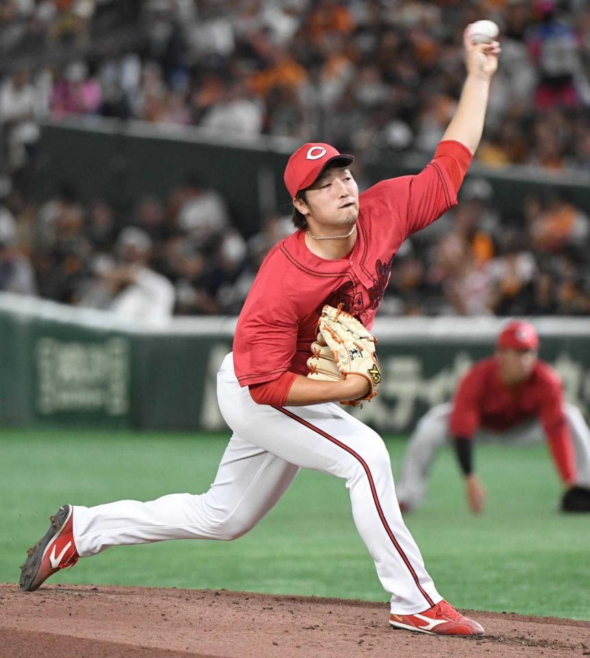 　巨人打線に立ち向かう床田（撮影・佐藤厚）