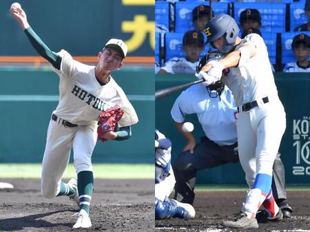 　報徳学園・今朝丸（左）と花咲徳栄・石塚