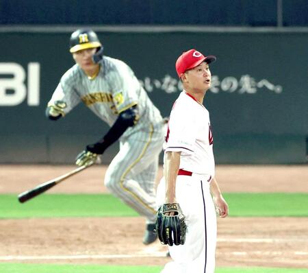 　３回、大山に適時打を許す森（撮影・山口登）