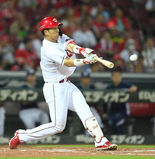 広島の高卒ルーキー・仲田がプロ初安打!ヤクルト・奥川から左前 広島の高卒ルーキー・仲田がプロ初安打!ヤクルト・奥川から左前