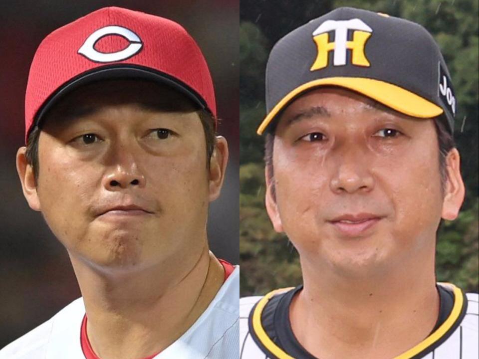 　新井監督（左）と藤川監督