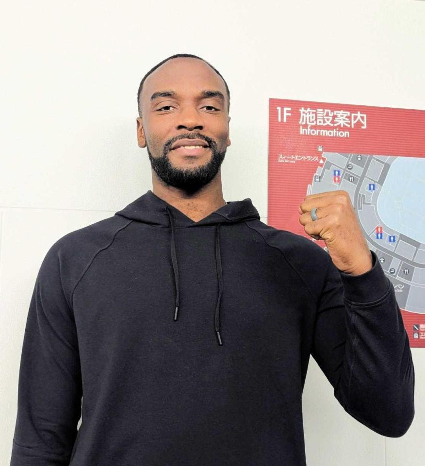 　マツダスタジアムを訪れたハーン（撮影・畠山賢大）