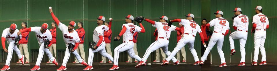 　ドミンゲスの投球連続写真