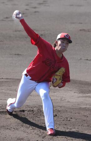 　先発し、２回１失点だった常広（撮影・市尻達拡）