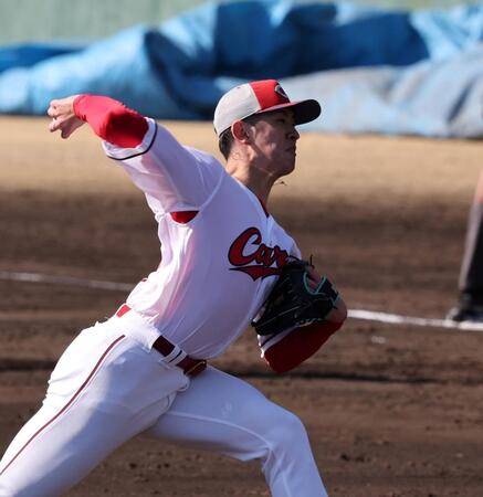 　１回無失点と好投した遠藤（撮影・市尻達拡）