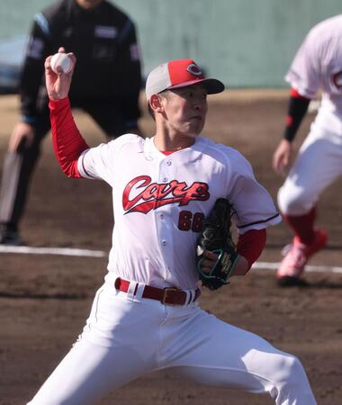 　１回無失点と好投した遠藤（撮影・市尻達拡）