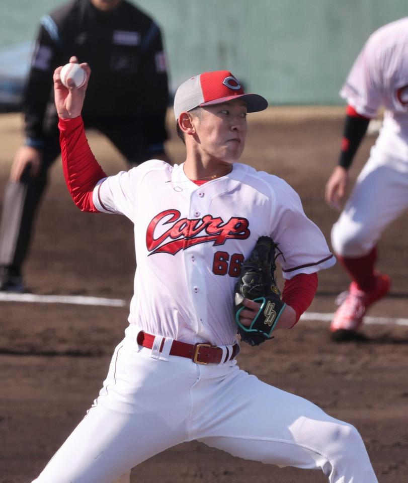 　１回無失点と好投した遠藤（撮影・市尻達拡）