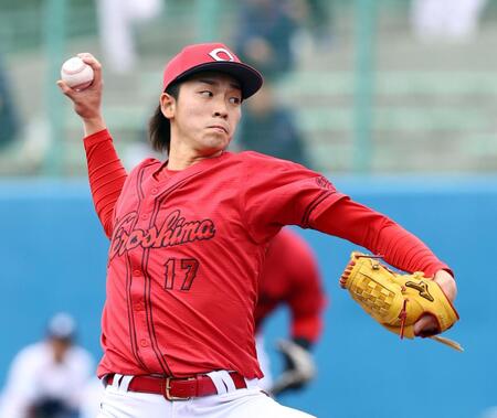 　先発し力投する常広（撮影・山口登）