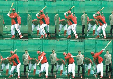 広島・モンテロの連続写真（上段左①～④、下段左⑤～⑧）