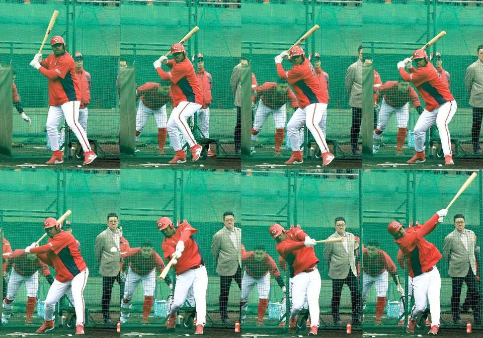 広島・モンテロの連続写真（上段左①～④、下段左⑤～⑧）