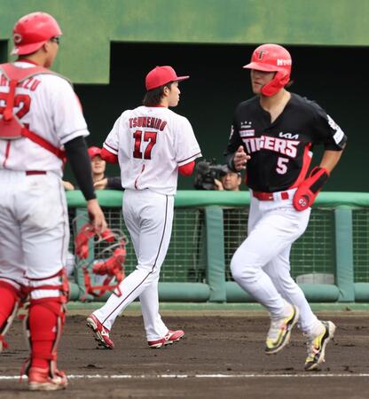 　３回、先制点を奪われる常広（撮影・市尻達拡）