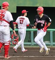 　３回、先制点を奪われる常広（撮影・市尻達拡）