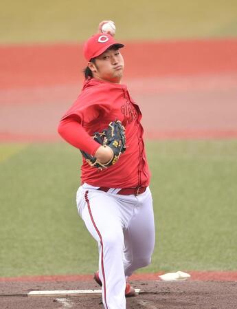 　力投する床田（撮影・開出牧）