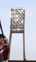 　新しくＬＥＤになったマツダスタジアムの照明（撮影・市尻達拡）