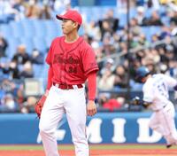 　５回、宮崎に２ランを浴びた高橋（撮影・佐々木彰尚）