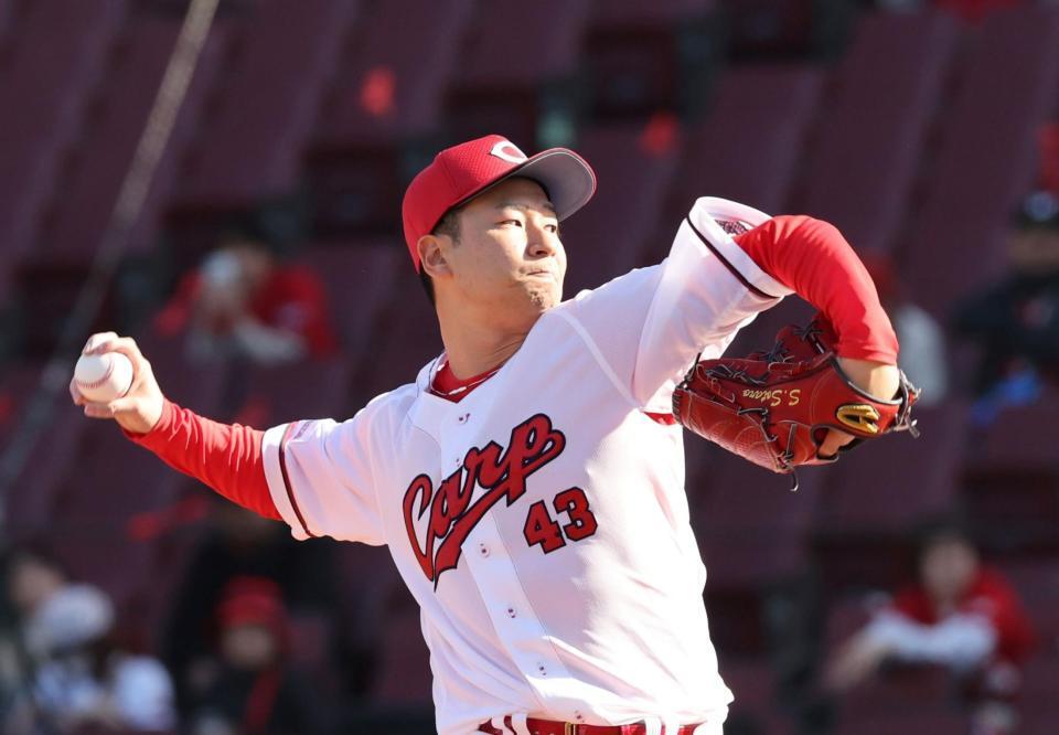 　１回無失点と好投した島内（撮影・市尻達拡）