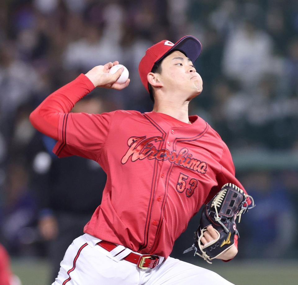 　１回無失点と好投した岡本（撮影・市尻達拡）