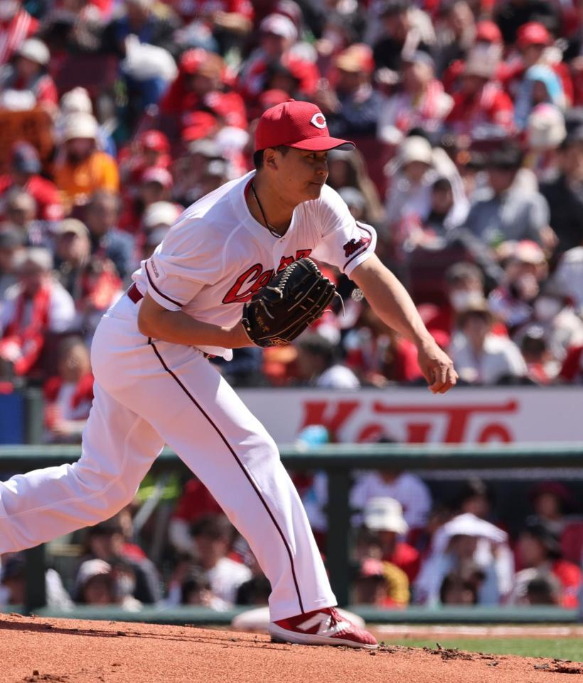 　先発し、力投する森（撮影・市尻達拡）