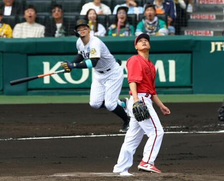 　１回、佐藤輝に先制２ランを許す森（撮影・山口登）