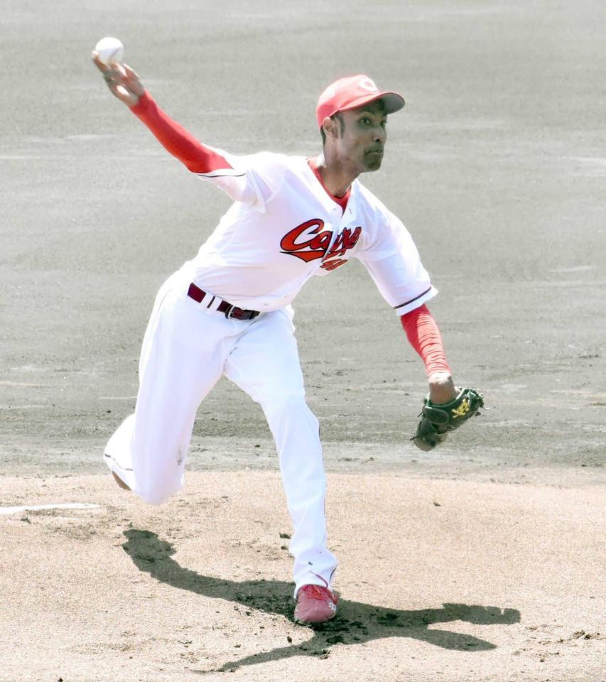 　復帰戦で５回１失点と好投したアドゥワ（撮影・高橋涼太朗）