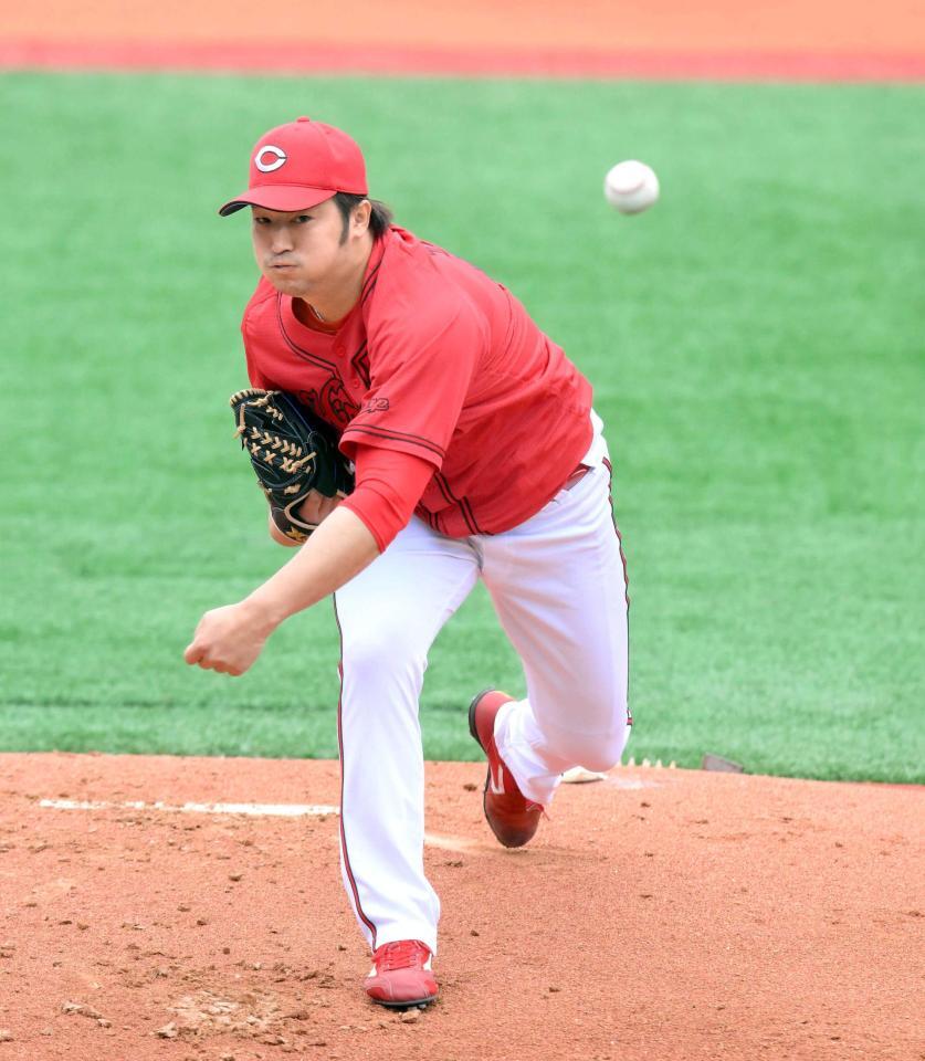 　力投する先発の床田（撮影・伊藤笙子）