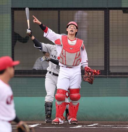 　くふうハヤテ戦で実戦復帰した坂倉＝２２日