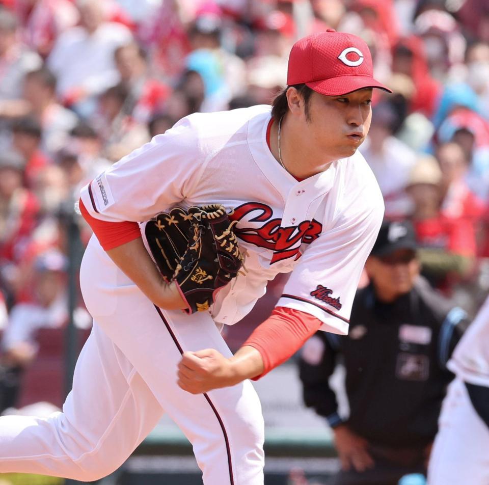 　先発し、力投する床田（撮影・市尻達拡）