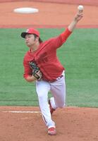 　ＤｅＮＡ打線を相手に力投する床田（撮影・佐藤厚）