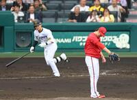 　４回、床田は木浪に先制適時打を許す（撮影・山口登）