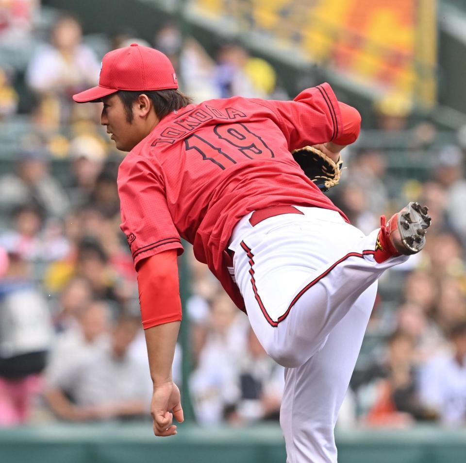 　力投する先発の床田（撮影・西田忠信）