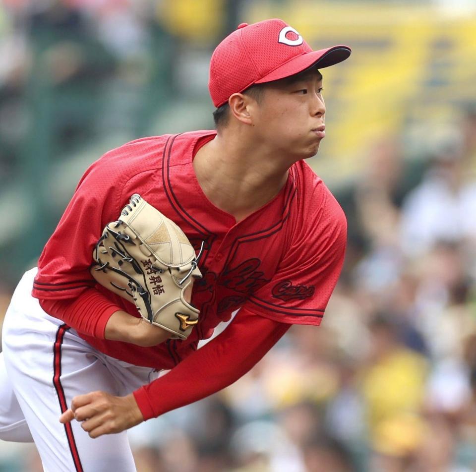 　先発し力投する玉村（撮影・北村雅宏）