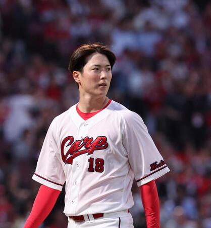 　８回３失点で終えた森下（撮影・市尻達拡）