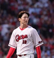 　８回３失点で終えた森下（撮影・市尻達拡）