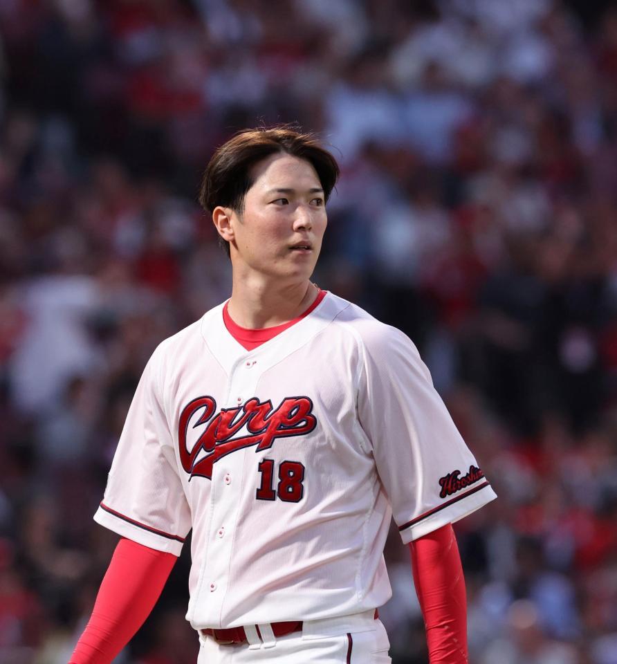 　８回３失点で終えた森下（撮影・市尻達拡）