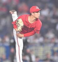 力投する玉村（撮影・開出牧）