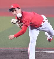 力投する玉村（撮影・開出牧）