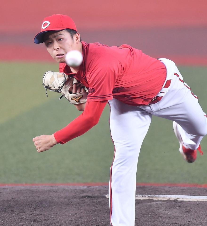 力投する玉村（撮影・開出牧）