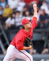 　１回、力投する床田（撮影・中島達哉）