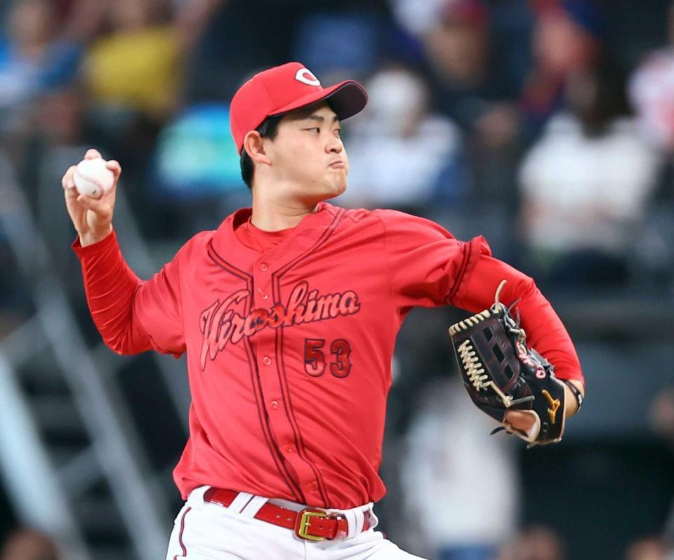 　１回を無失点に抑えた岡本（撮影・中島達哉）