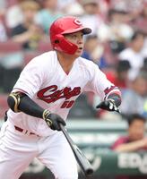 　１回、自身初の先制弾を放つ大盛