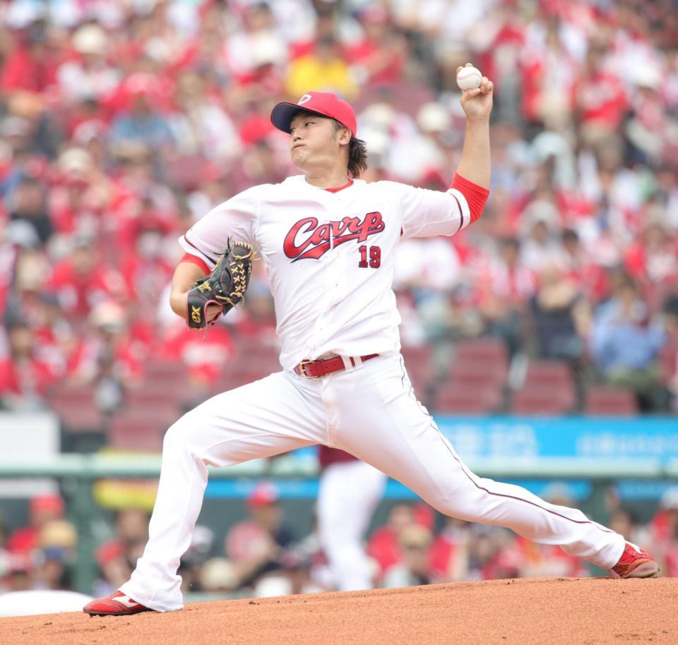 　好投する先発の床田（撮影・坂部計介）