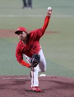 　先発し、力投する佐藤柳（撮影・市尻達拡）