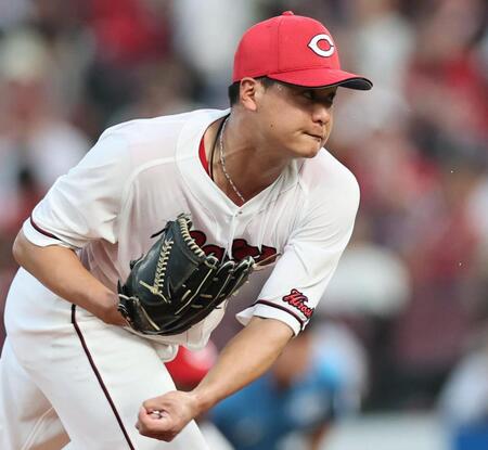 　先発し投げ込む森（撮影・田中太一）