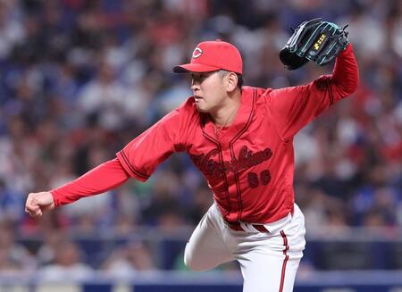 　１回無失点と好投する遠藤（撮影・市尻達拡）