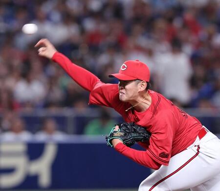 　１回無失点と好投する遠藤（撮影・市尻達拡）